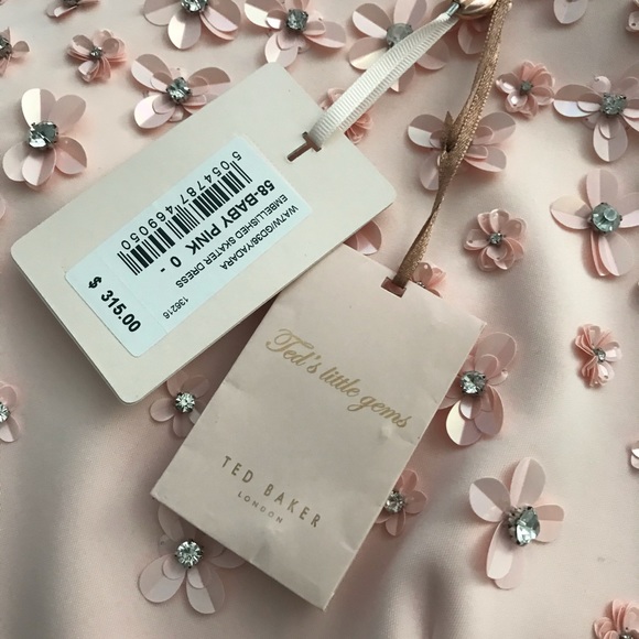 🌹Ted Baker Yadara Embellished Baby Pink Skater - Picture 7 of 9